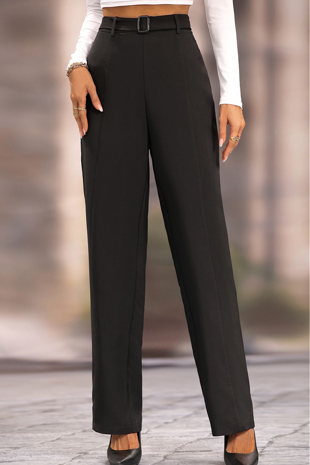 Long Loose Fit Straight Pants - Body By J'ne