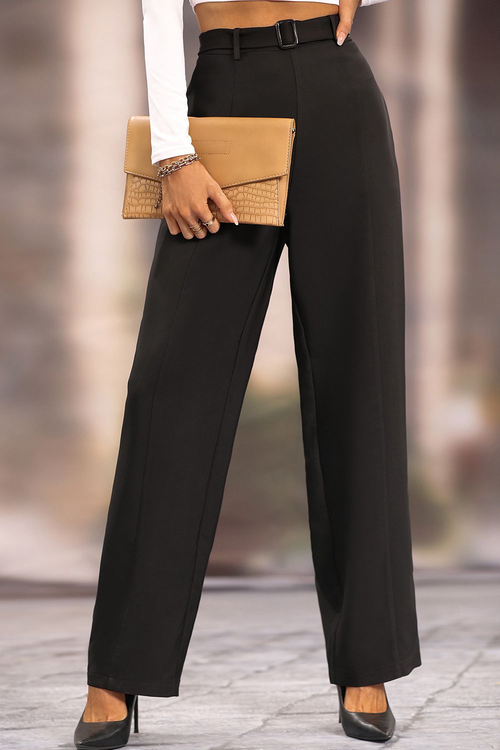 Long Loose Fit Straight Pants - Body By J'ne