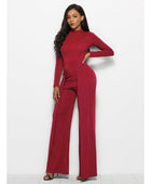 Long Sleeve Mock Neck Wide Leg Jumpsuit - Body By J'ne