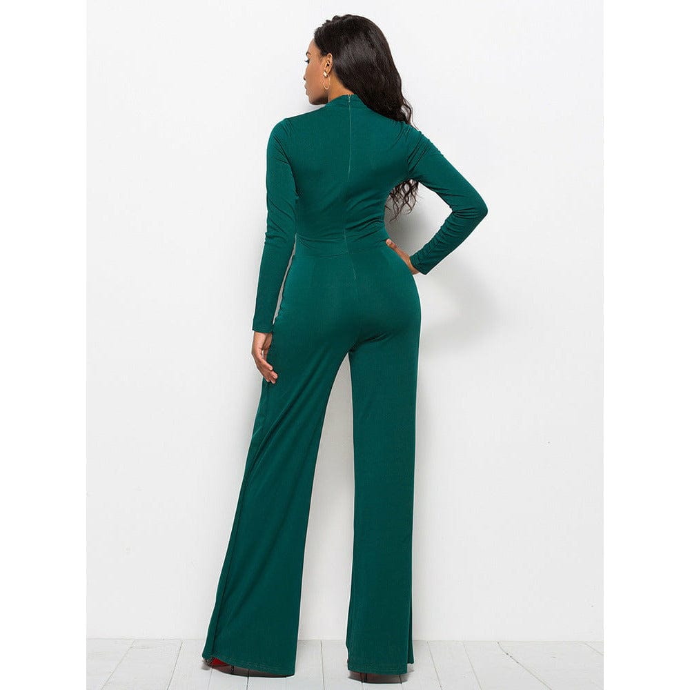 Long Sleeve Mock Neck Wide Leg Jumpsuit - Body By J'ne