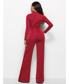 Long Sleeve Mock Neck Wide Leg Jumpsuit - Body By J'ne