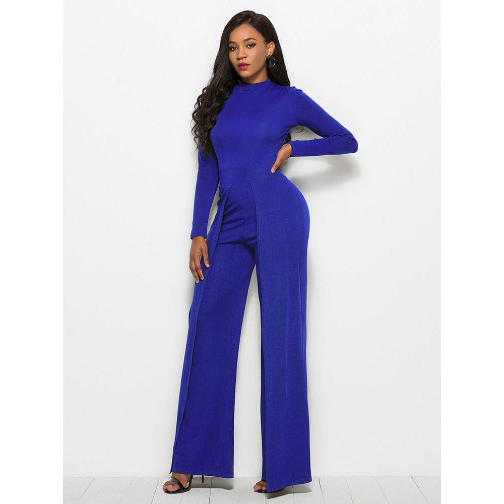 Long Sleeve Mock Neck Wide Leg Jumpsuit - Body By J'ne