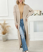 Long Sleeve Slit Cardigan with Pocket - Body By J'ne