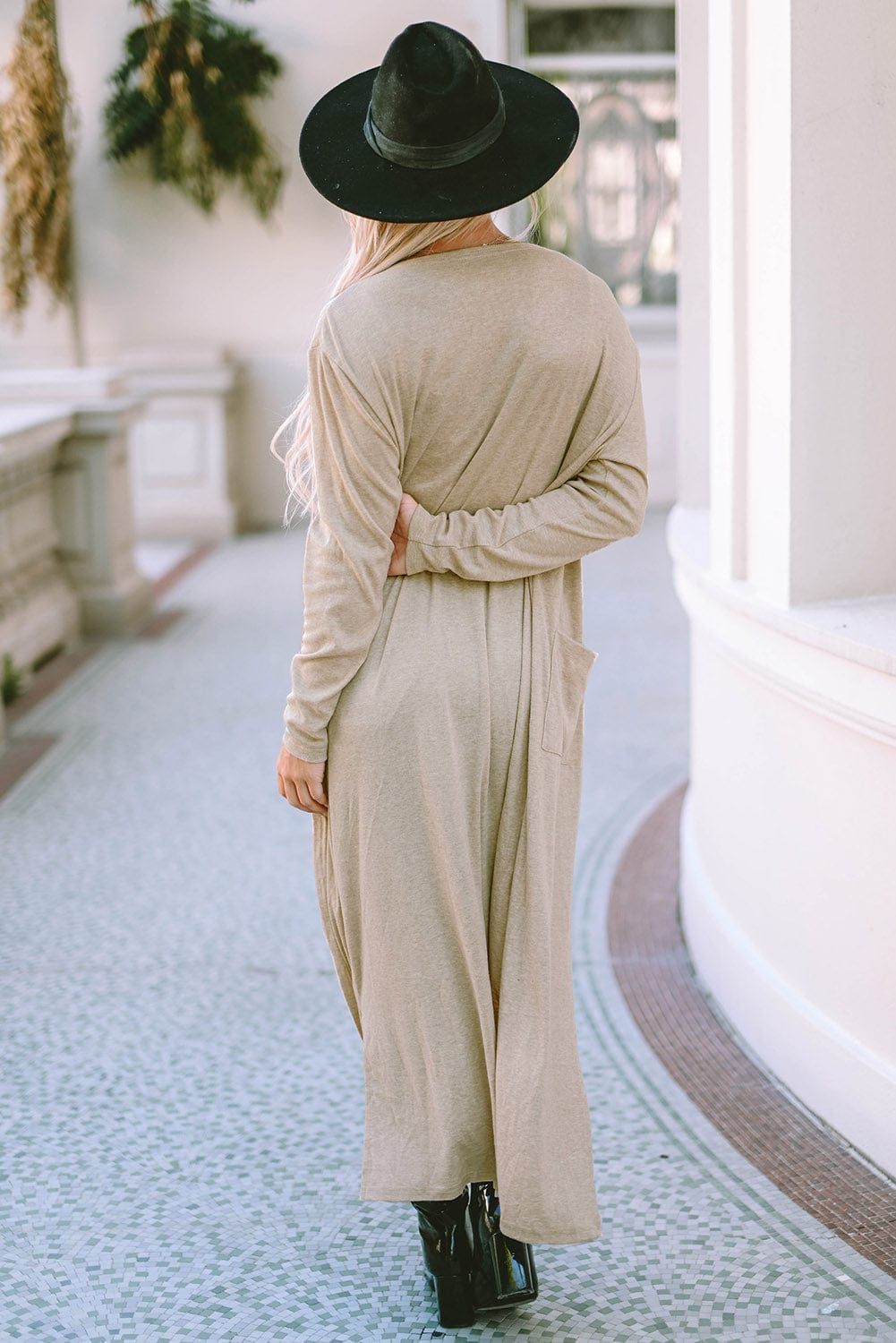 Long Sleeve Slit Cardigan with Pocket - Body By J'ne