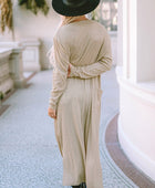 Long Sleeve Slit Cardigan with Pocket - Body By J'ne