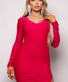 Long Sleeve V Neck Open Back Maxi Dress - Body By J'ne