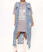 Long Sleeveless Denim Jacket - Body By J'ne