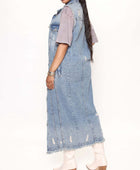 Long Sleeveless Denim Jacket - Body By J'ne