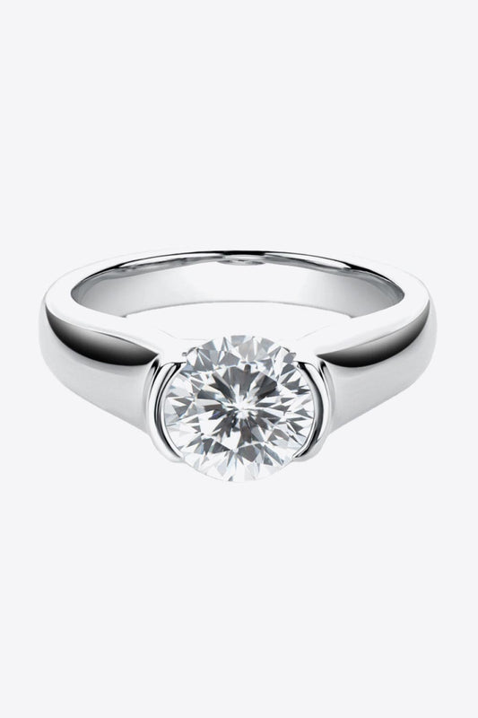 Looking Good 2 Carat Moissanite Platinum-Plated Ring - Body By J'ne