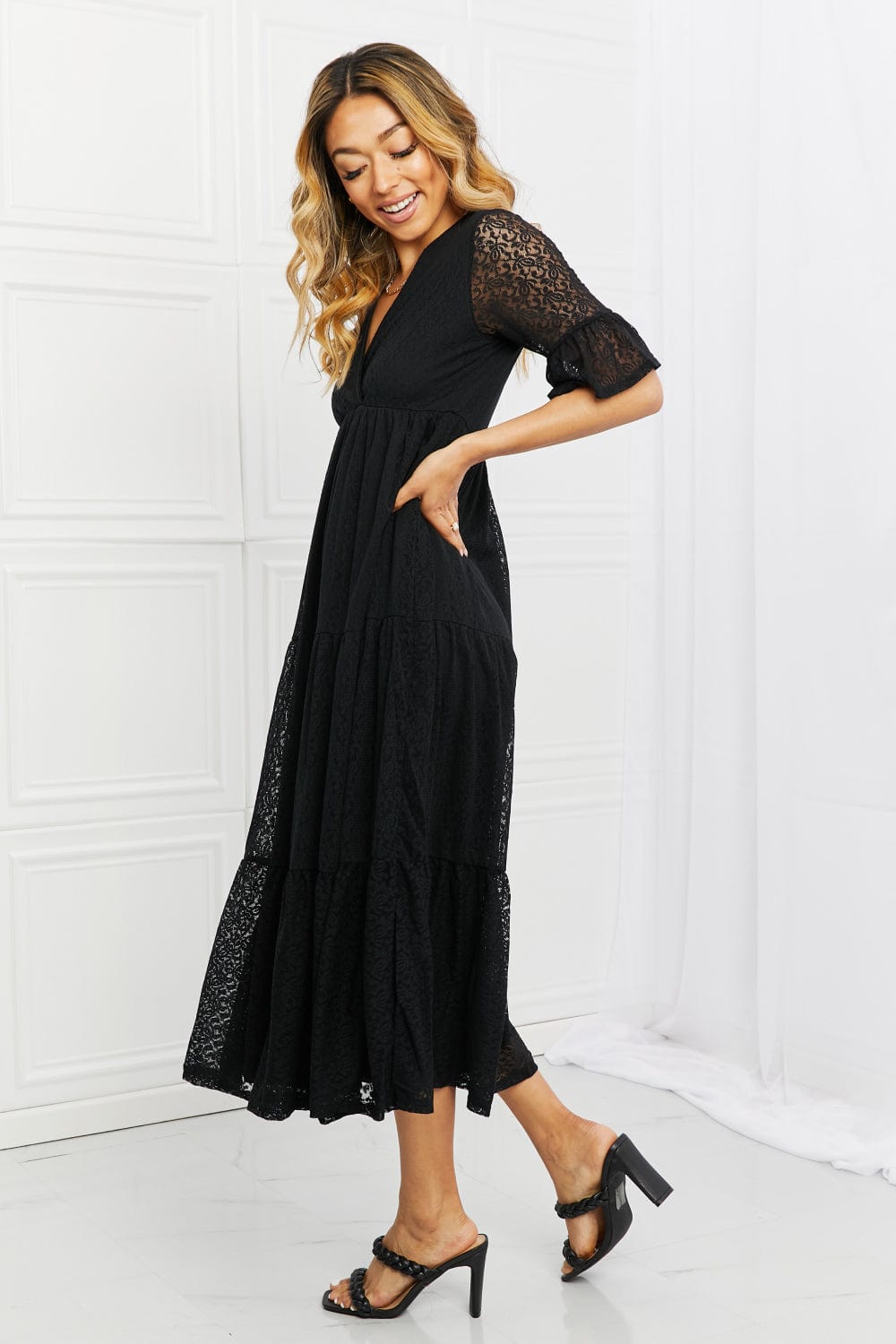 Lovely Lace Tiered Dress - Body By J'ne