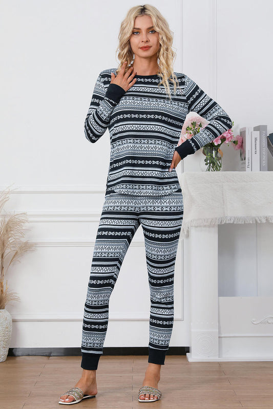 All Snuggles Long Sleeve Top & Skinny Pants Home Suit - Body By J'ne