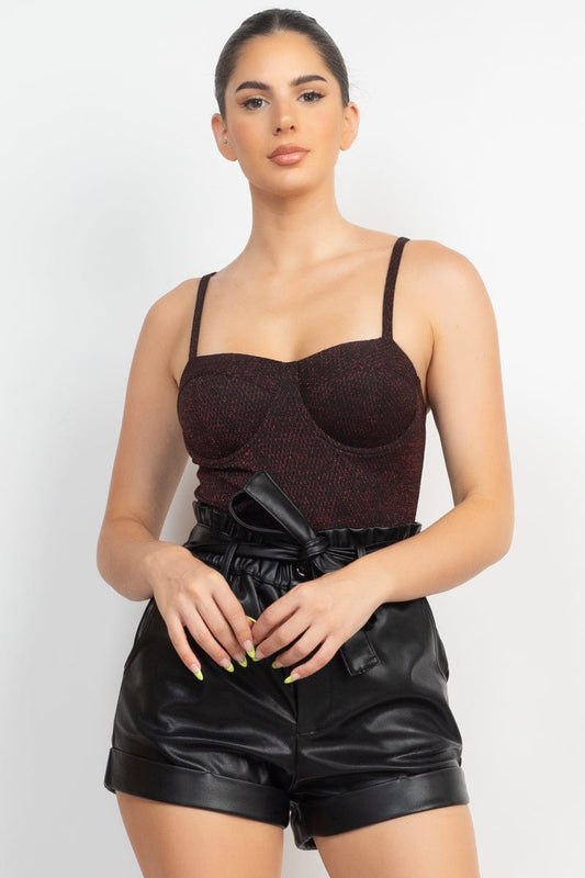 Lurex Sweetheart Cami Bodysuit - Body By J'ne