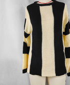 Crew Neck Waffle Drop Shoulder Knit Sweater - Body By J'ne