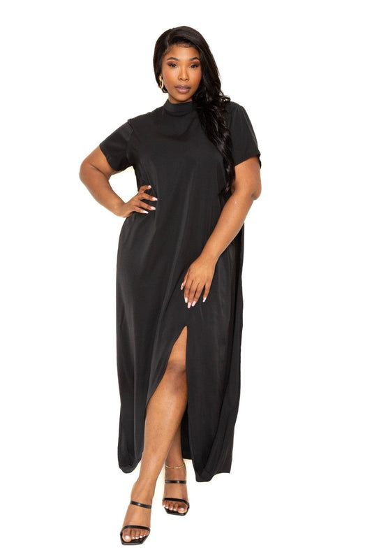 Mock neck back cape dress - Body By J'ne