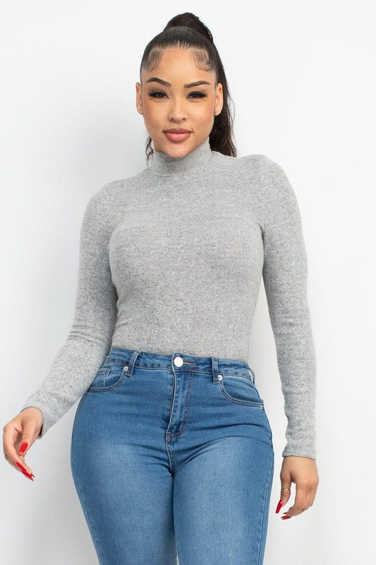 Mock Neck Long Sleeve Top - Body By J'ne