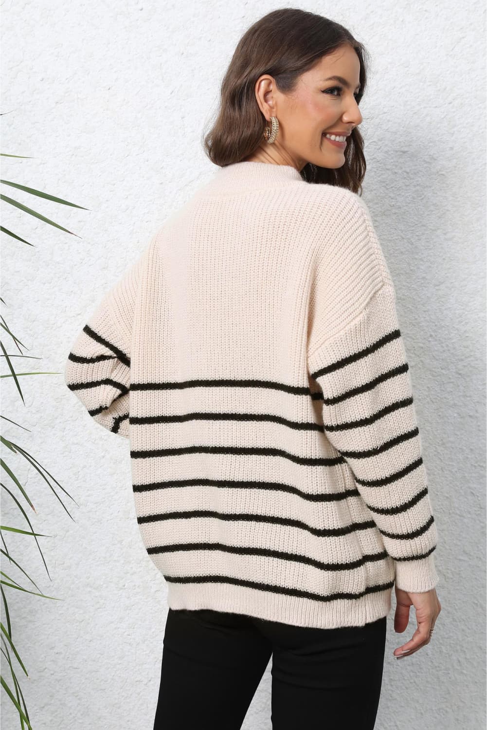 Mock Neck Long Sleeve Zip-Up Sweater - Body By J'ne