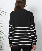 Mock Neck Long Sleeve Zip-Up Sweater - Body By J'ne