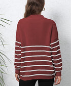 Mock Neck Long Sleeve Zip-Up Sweater - Body By J'ne