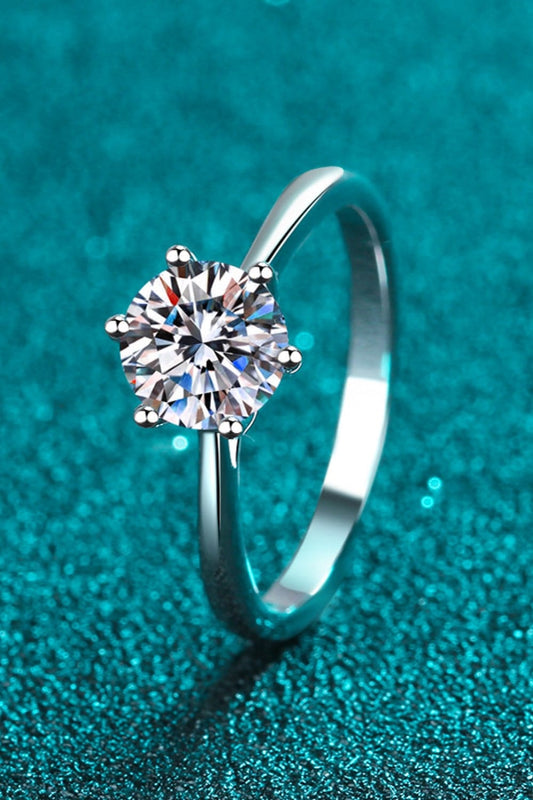 Moissanite 6-Prong Adjustable Ring - Body By J'ne