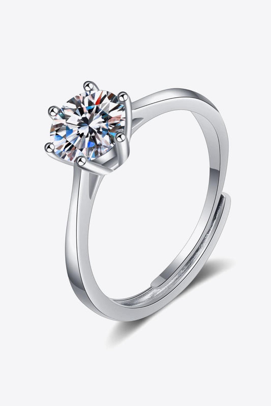 Moissanite 6-Prong Adjustable Ring - Body By J'ne