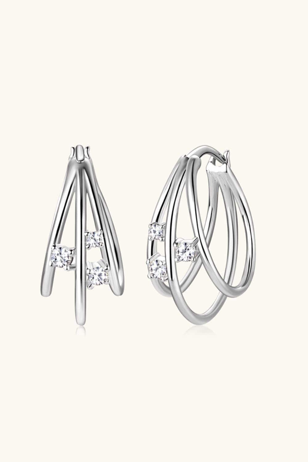 Moissanite 925 Sterling Silver Layered Earrings - Body By J'ne