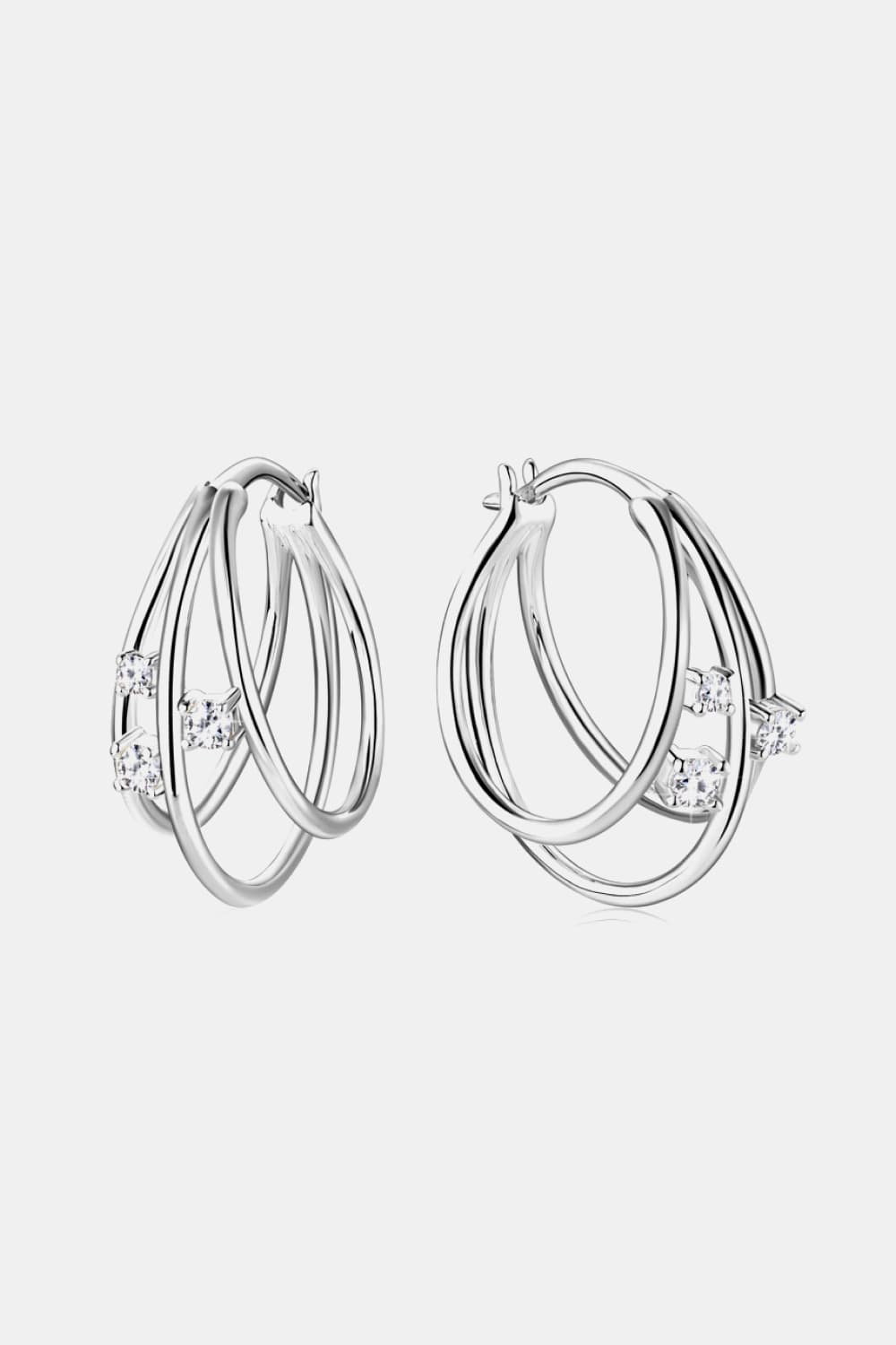 Moissanite 925 Sterling Silver Layered Earrings - Body By J'ne