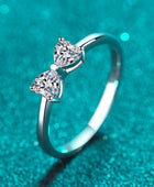 Moissanite Bow Rhodium-Plated Ring - Body By J'ne