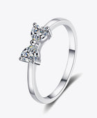 Moissanite Bow Rhodium-Plated Ring - Body By J'ne