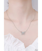 Moissanite Butterfly Pendant Necklace - Body By J'ne