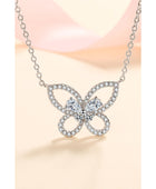 Moissanite Butterfly Pendant Necklace - Body By J'ne