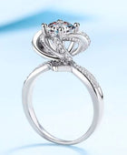 Moissanite Floral 18K Platinum-Plated Ring - Body By J'ne