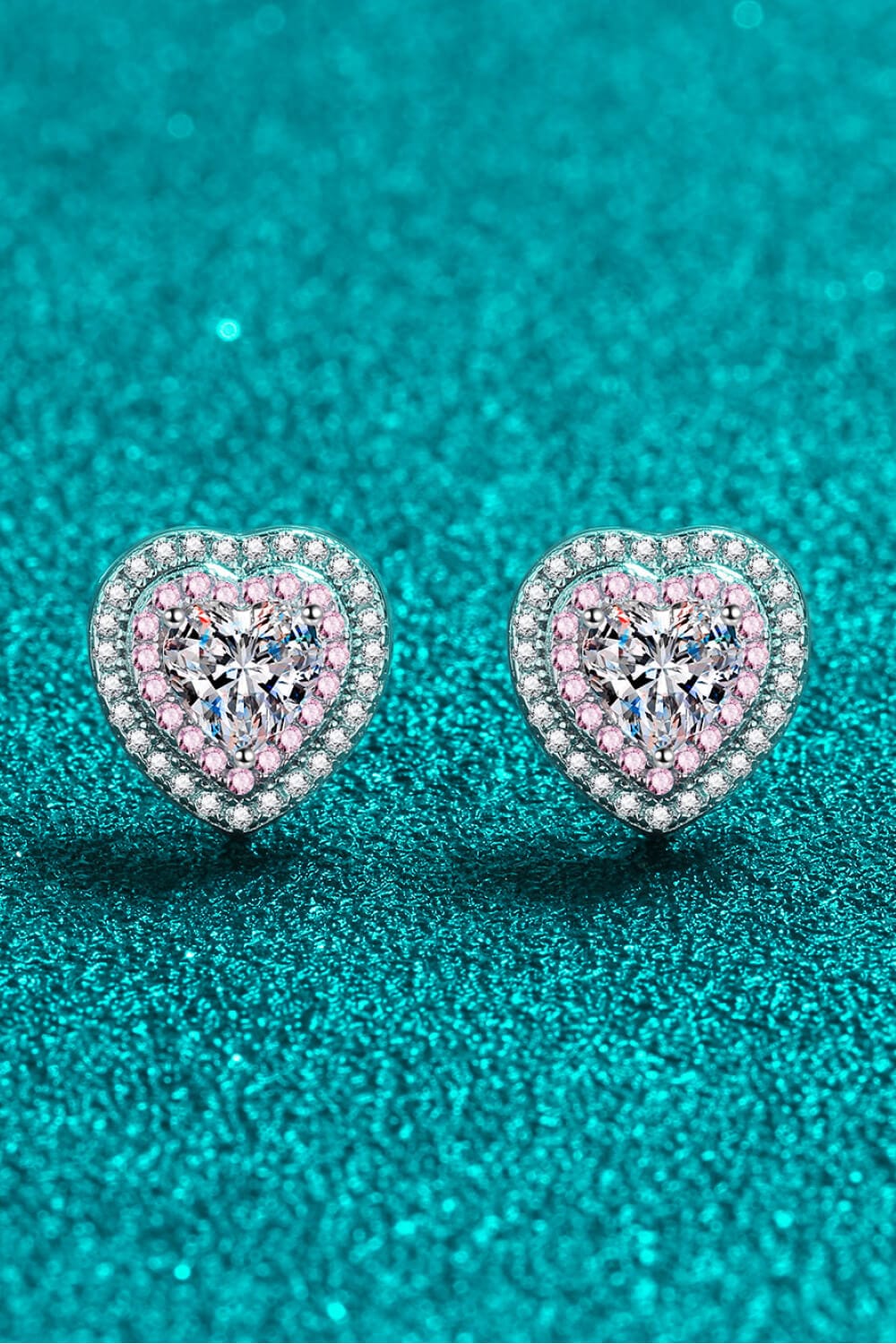 Moissanite Heart-Shaped Stud Earrings - Body By J'ne