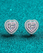 Moissanite Heart-Shaped Stud Earrings - Body By J'ne