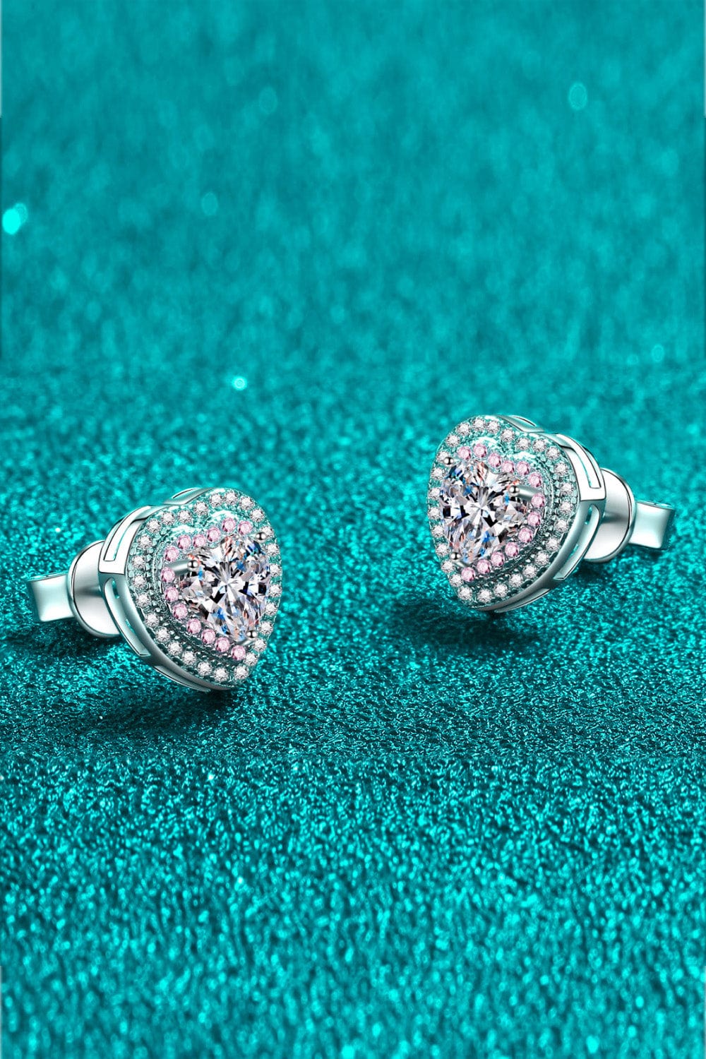 Moissanite Heart-Shaped Stud Earrings - Body By J'ne