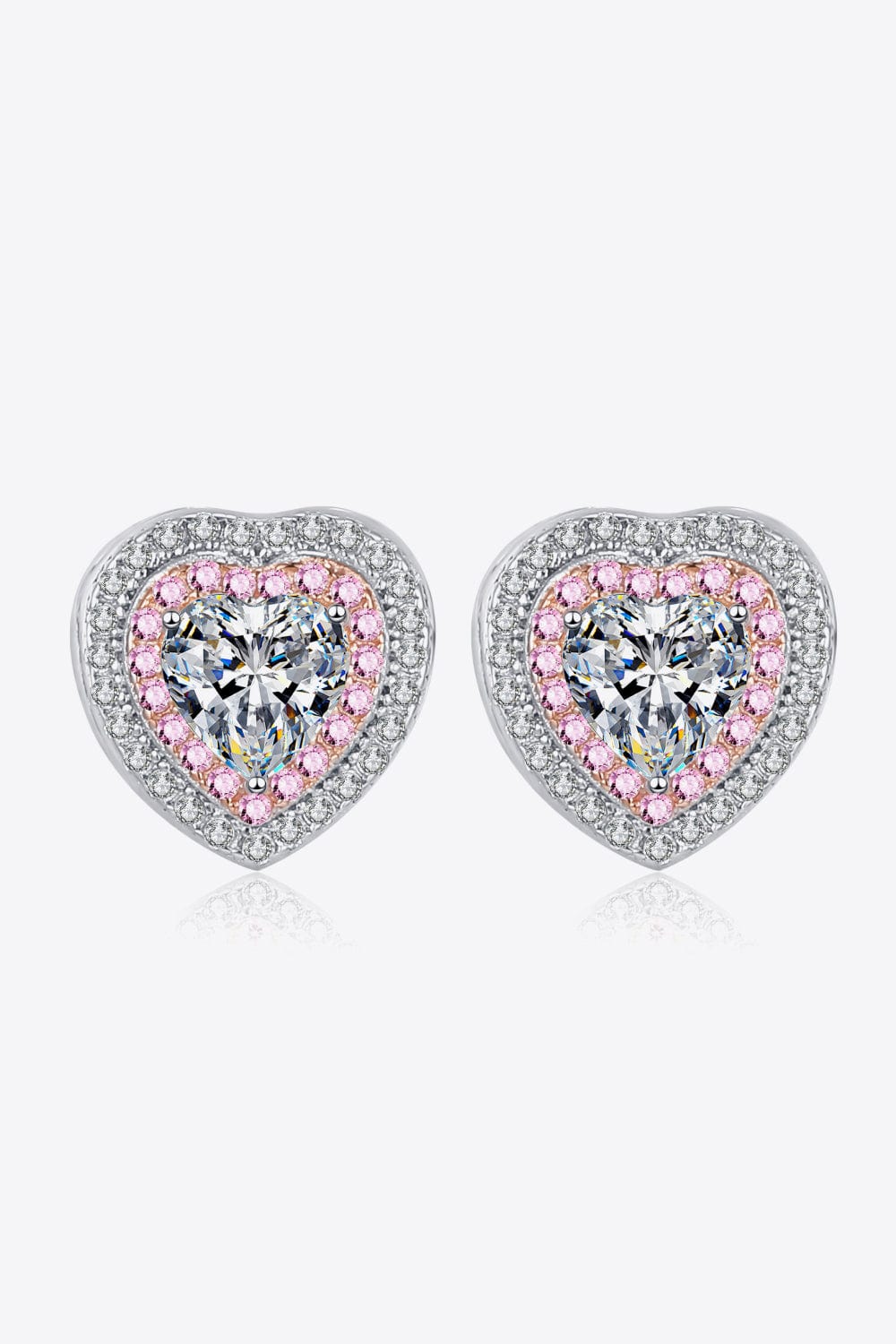 Moissanite Heart-Shaped Stud Earrings - Body By J'ne