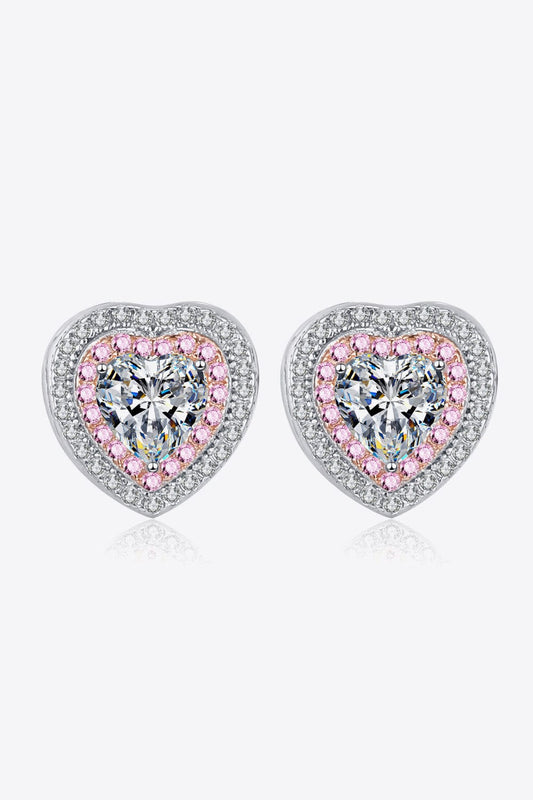 Moissanite Heart-Shaped Stud Earrings - Body By J'ne