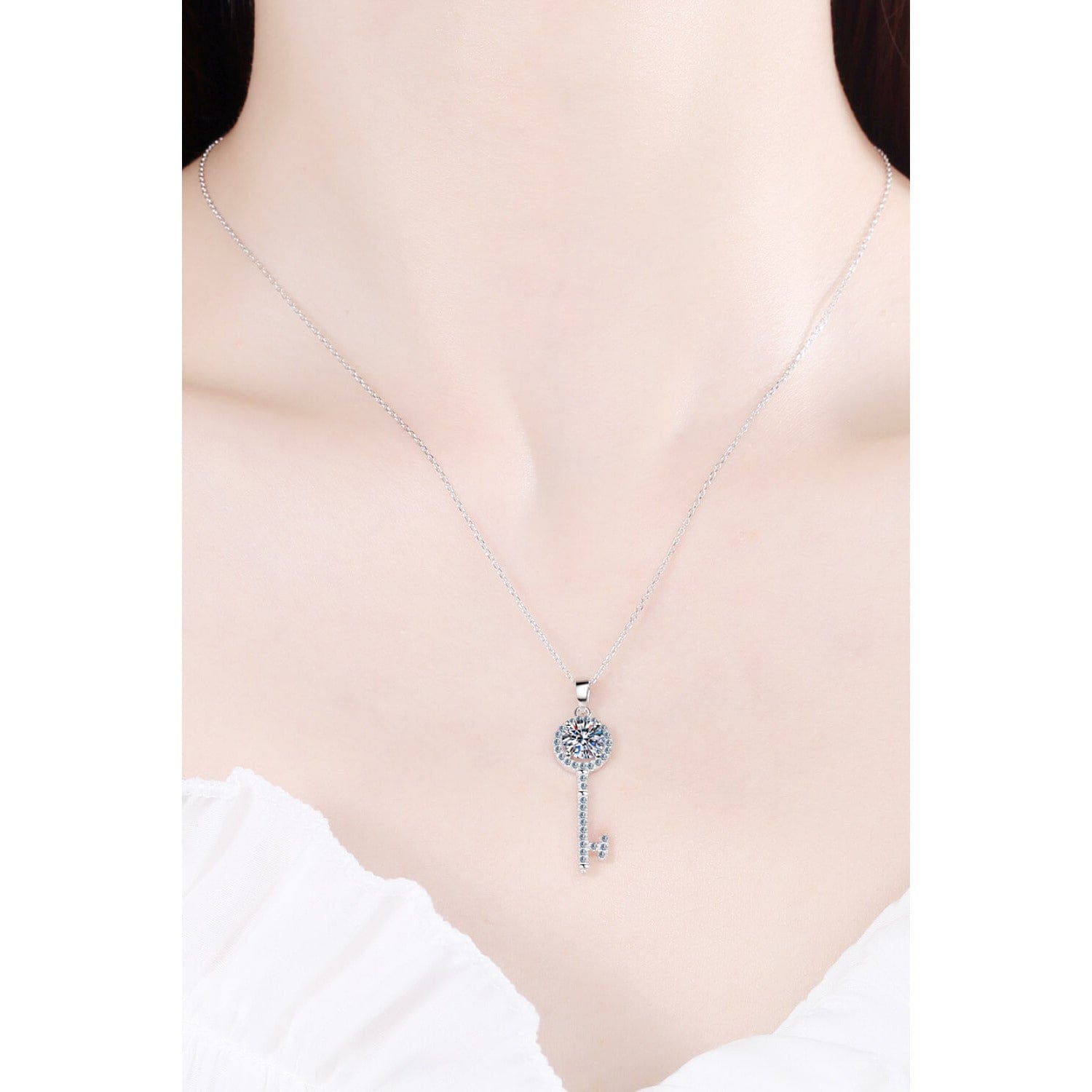 Moissanite Key Pendant Necklace - Body By J'ne