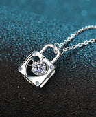 Moissanite Lock Pendant Necklace - Body By J'ne