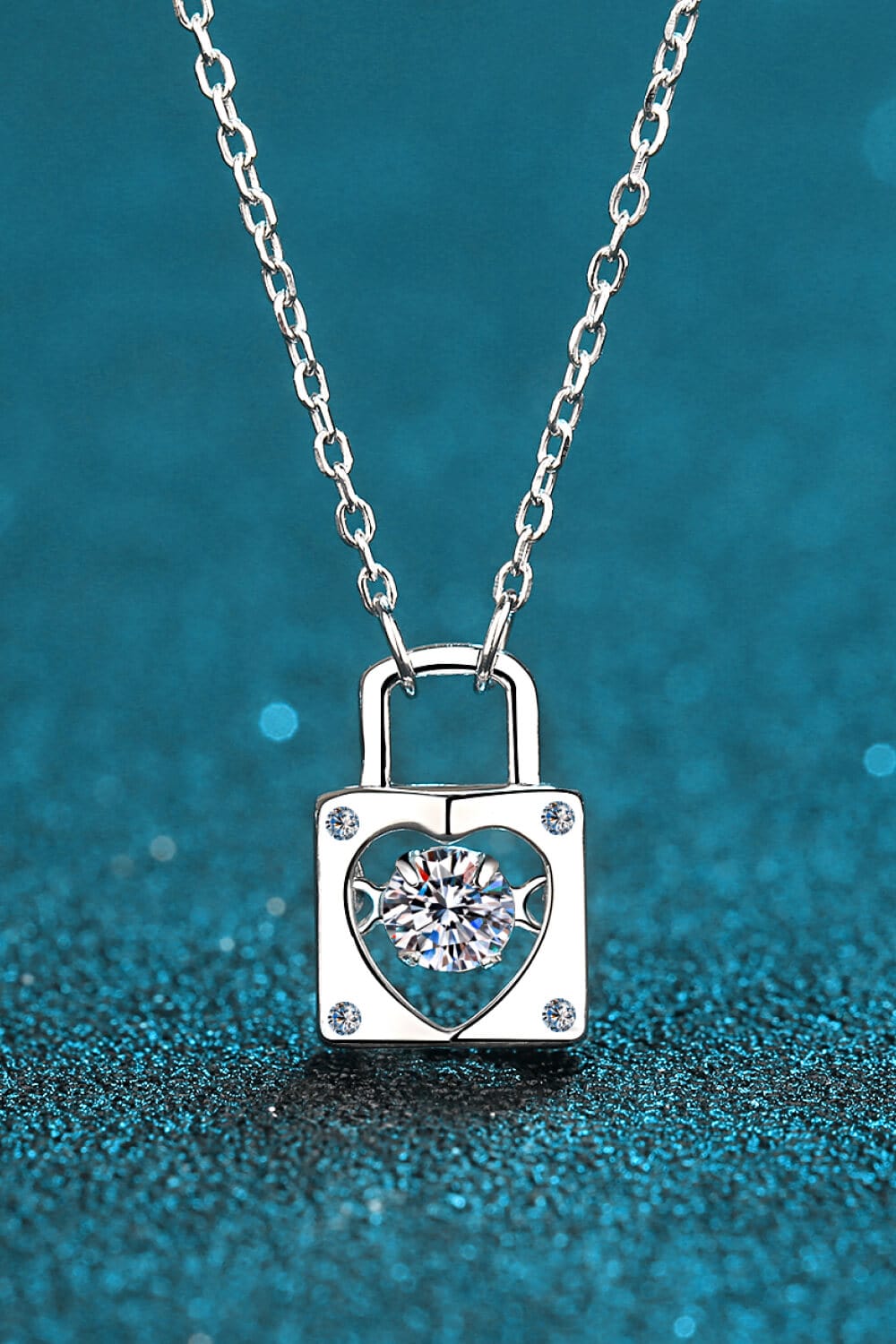 Moissanite Lock Pendant Necklace - Body By J'ne