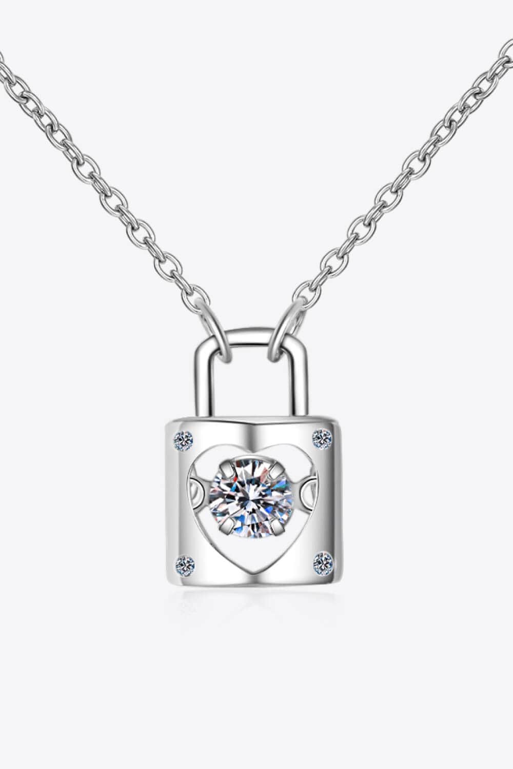 Moissanite Lock Pendant Necklace - Body By J'ne