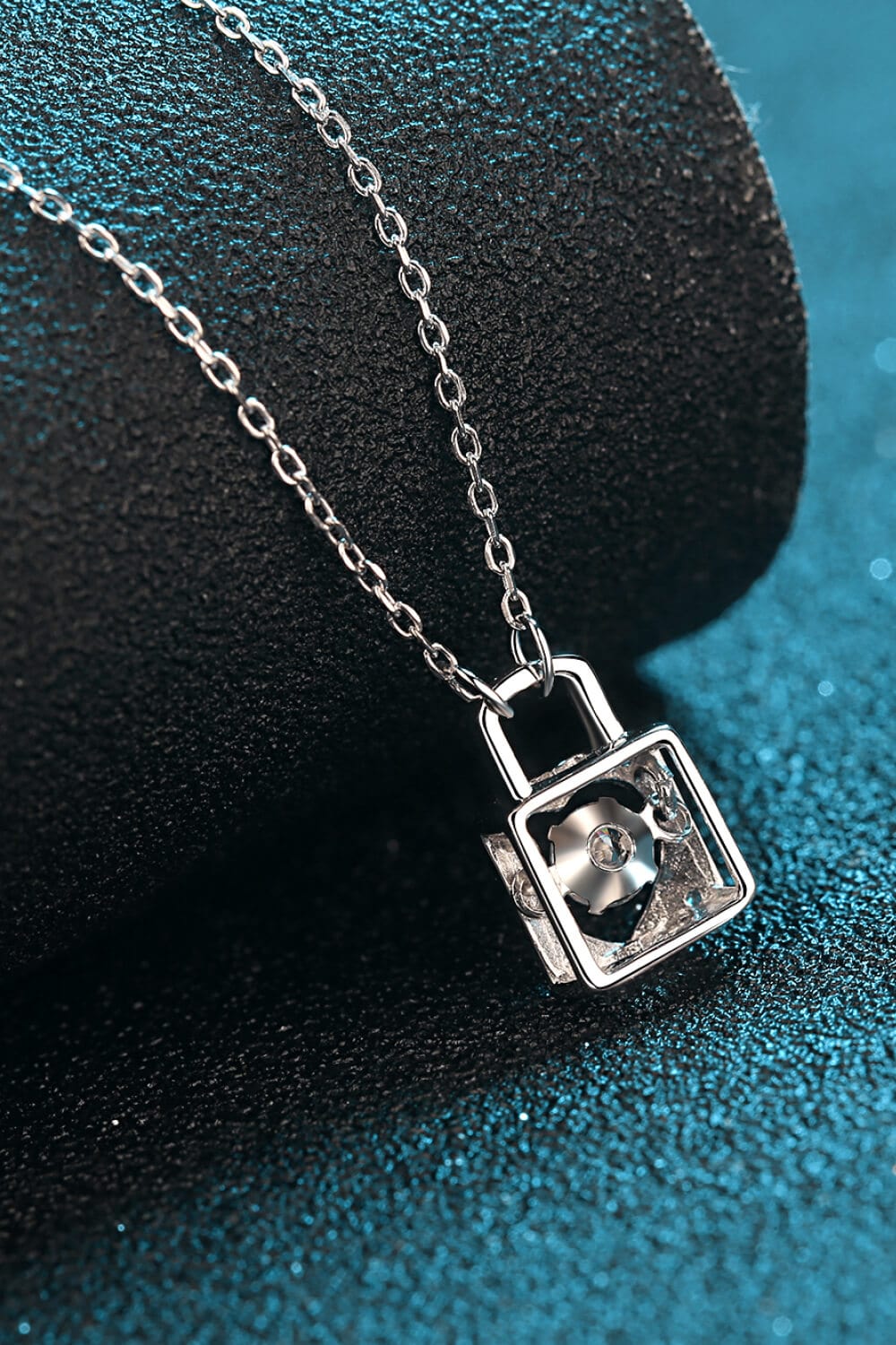 Moissanite Lock Pendant Necklace - Body By J'ne