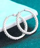 Moissanite Rhodium-Plated Hoop Earrings - Body By J'ne