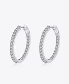 Moissanite Rhodium-Plated Hoop Earrings - Body By J'ne