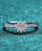 Moissanite Rhodium-Plated Snowflake Ring - Body By J'ne