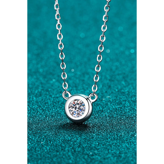 Moissanite Round Pendant Chain Necklace - Body By J'ne