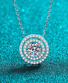 Moissanite Round Pendant Rhodium-Plated Necklace - Body By J'ne