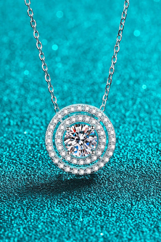 Moissanite Round Pendant Rhodium-Plated Necklace - Body By J'ne