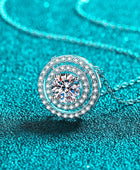 Moissanite Round Pendant Rhodium-Plated Necklace - Body By J'ne