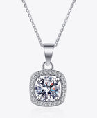 Moissanite Square Pendant Chain Necklace - Body By J'ne