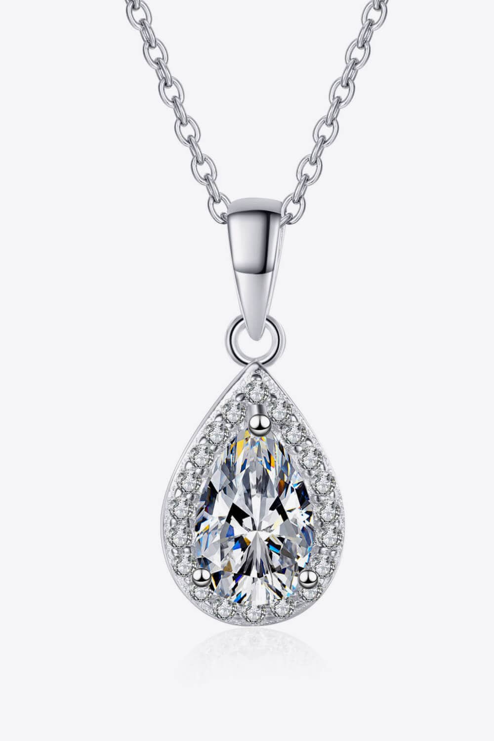 Moissanite Teardrop Pendant Necklace - Body By J'ne